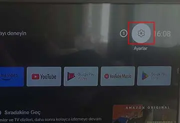 TV ana ekranının sağ üst kısmındaki "Ayarlar" simgesine tıklayın